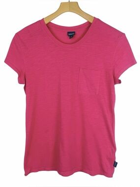 Patagonia Short Sleeve Pocket Tee Shirt Salmon Pink Organic Cotton Blend Small